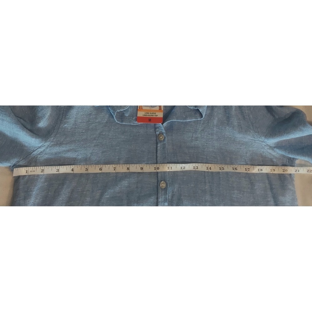 Orvis Womens Light Blue Linen Blend LS Button-Up Blouse Top Size Medium NWT - Picture 9 of 10